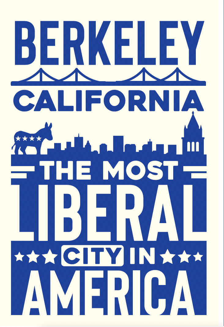 Berkeley, California Most Liberal City Poster (White)